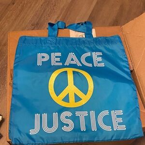 Justice Blue Tote Bag with Peace Sign